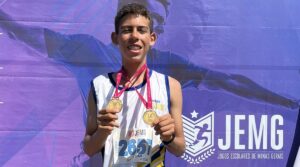 Lucas Rodrigues conquista dois títulos no JEMG e coloca Janaúba no topo do atletismo regional